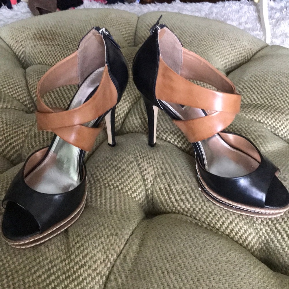 Black and Tan leather heels.